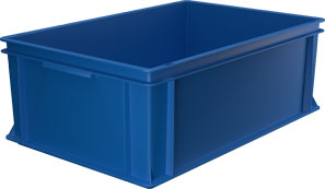 Eurobox / Eurobehälter in Blau, Geschlossen mit Griffleiste, 600 x 400 x 220 mm
