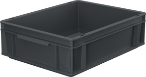 Eurobox / Eurobehälter in Grau, Geschlossen mit Griffleiste, 400 x 300 x 120 mm